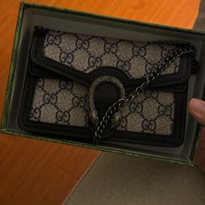 Gucci GG Canvas Shoulder Bag - Beige and Black